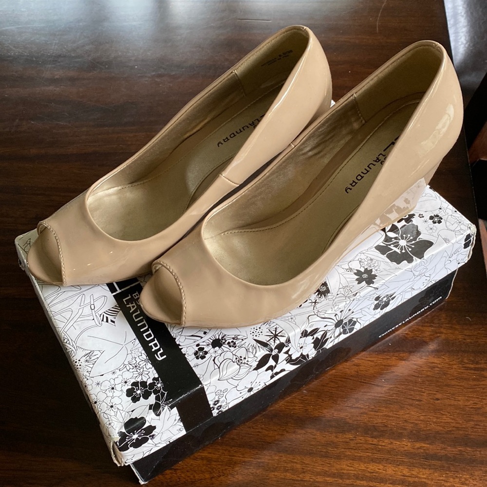 Patent Peep Toe Wedge Heels Chinese Laundry